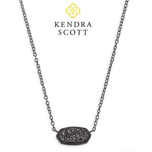 NWOT Kendra Scott “Elisa” Gunmetal Black Drusy Necklace